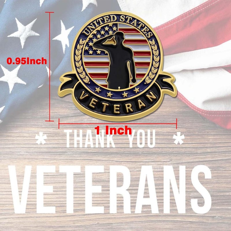 MIDLE Store 10/20/50/100 Pcs US Veteran Pins– Patriotic American Flag Veterans Day Lapel pin Badge Brooch Memorial Day Military Patriotic Decorations Gifts - Image 3